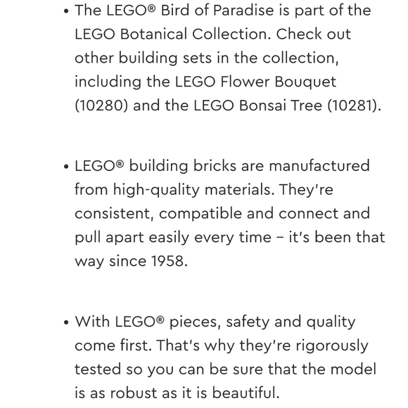 *RETIRED* LEGO Botanical Collection, Bird of Paradise - Picture 6 of 10